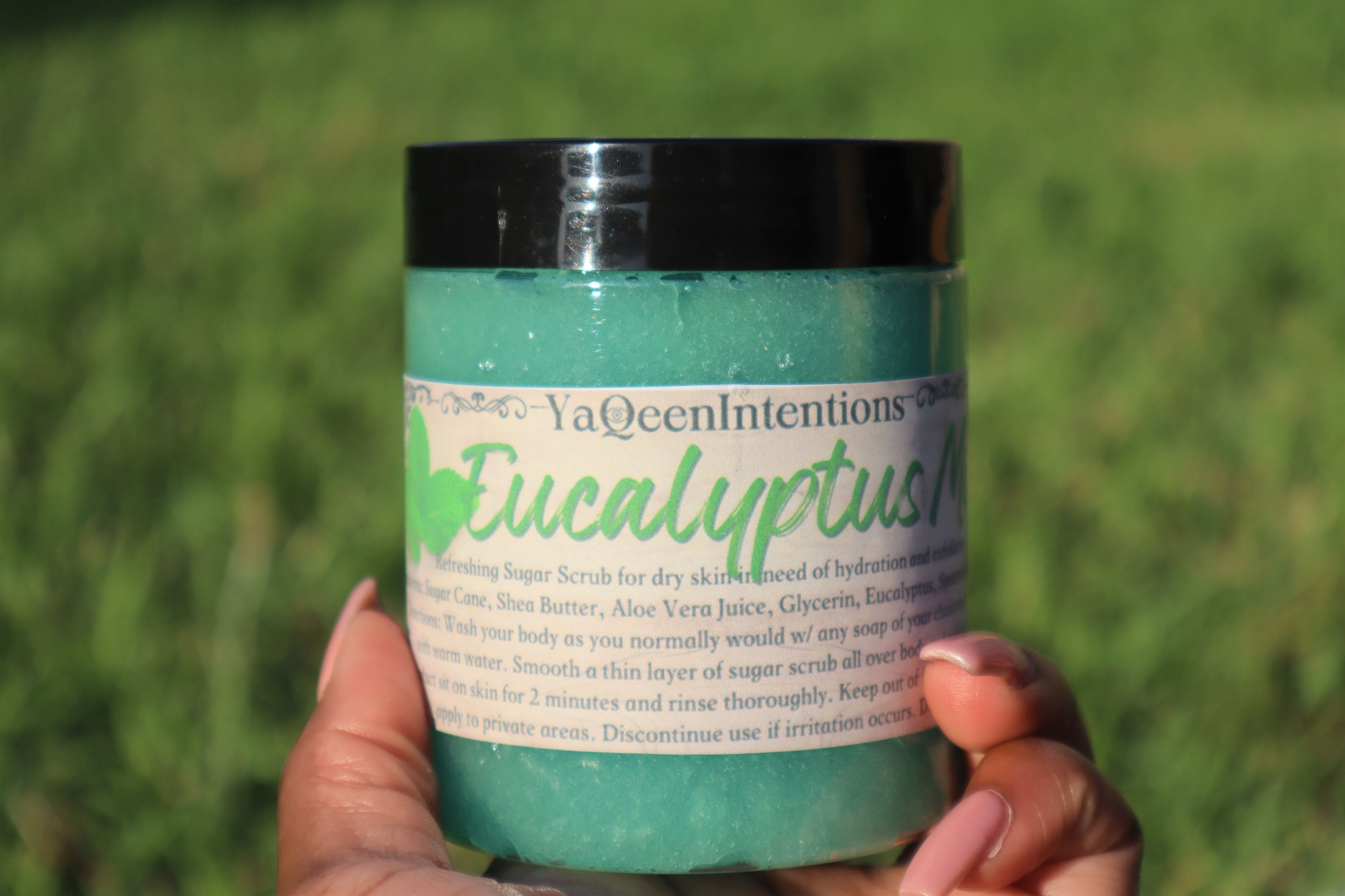 Spearmint & Eucalyptus Sugar Scrub for Exfoliating Dry Skin