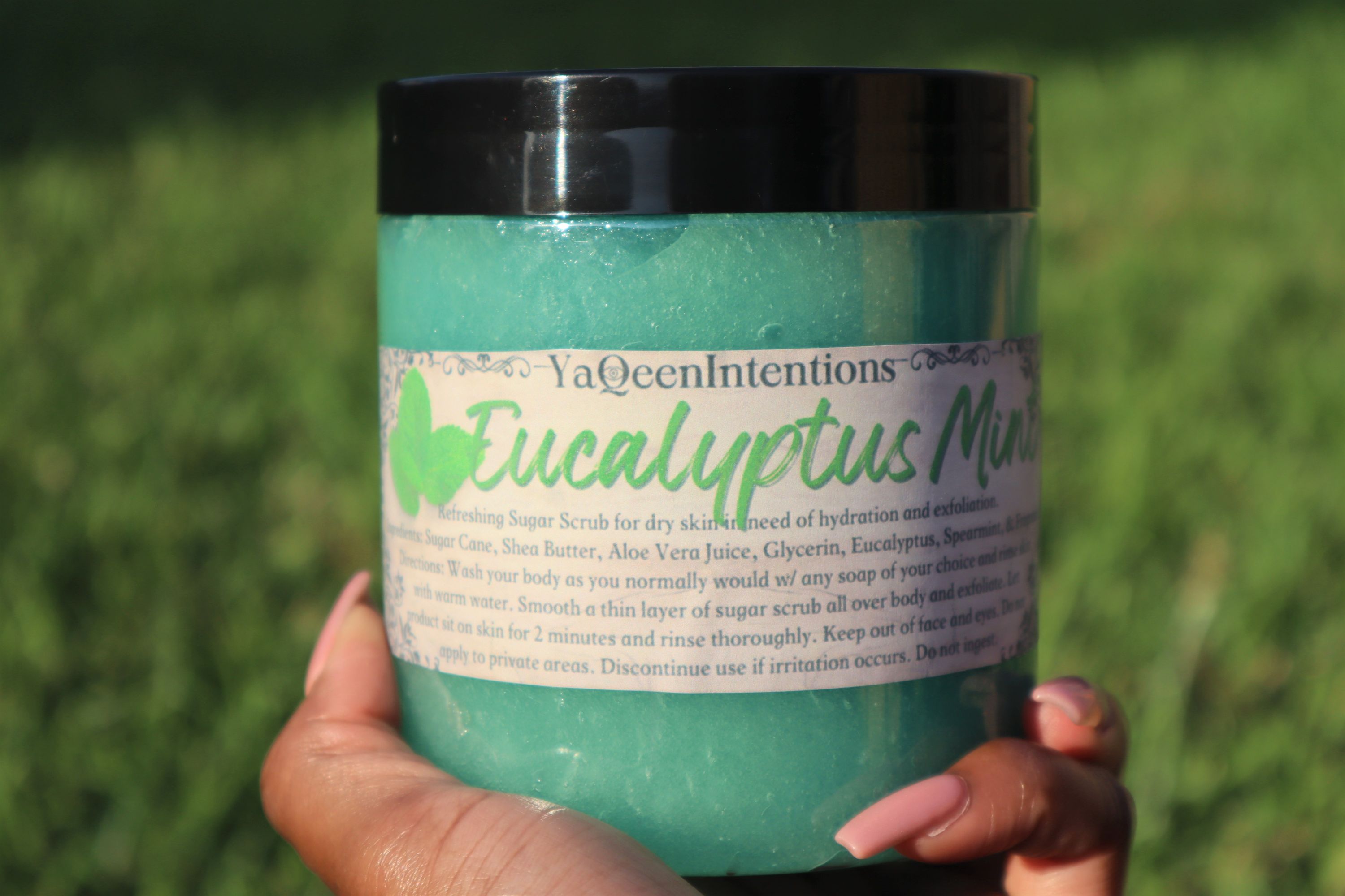 Spearmint & Eucalyptus Sugar Scrub for Exfoliating Dry Skin