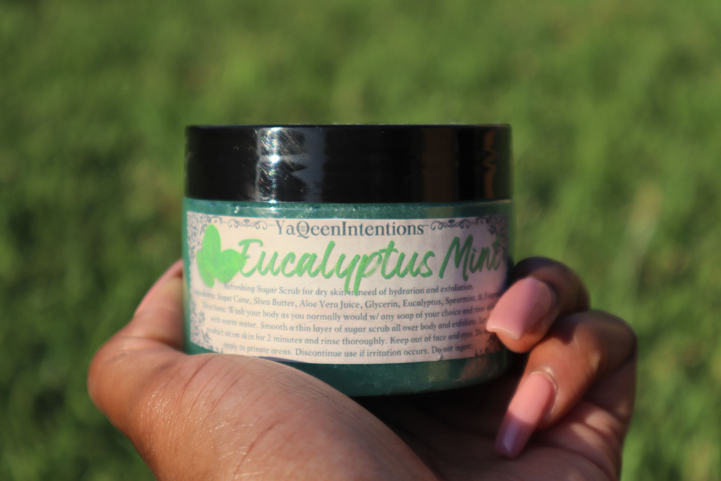 Spearmint & Eucalyptus Sugar Scrub for Exfoliating Dry Skin