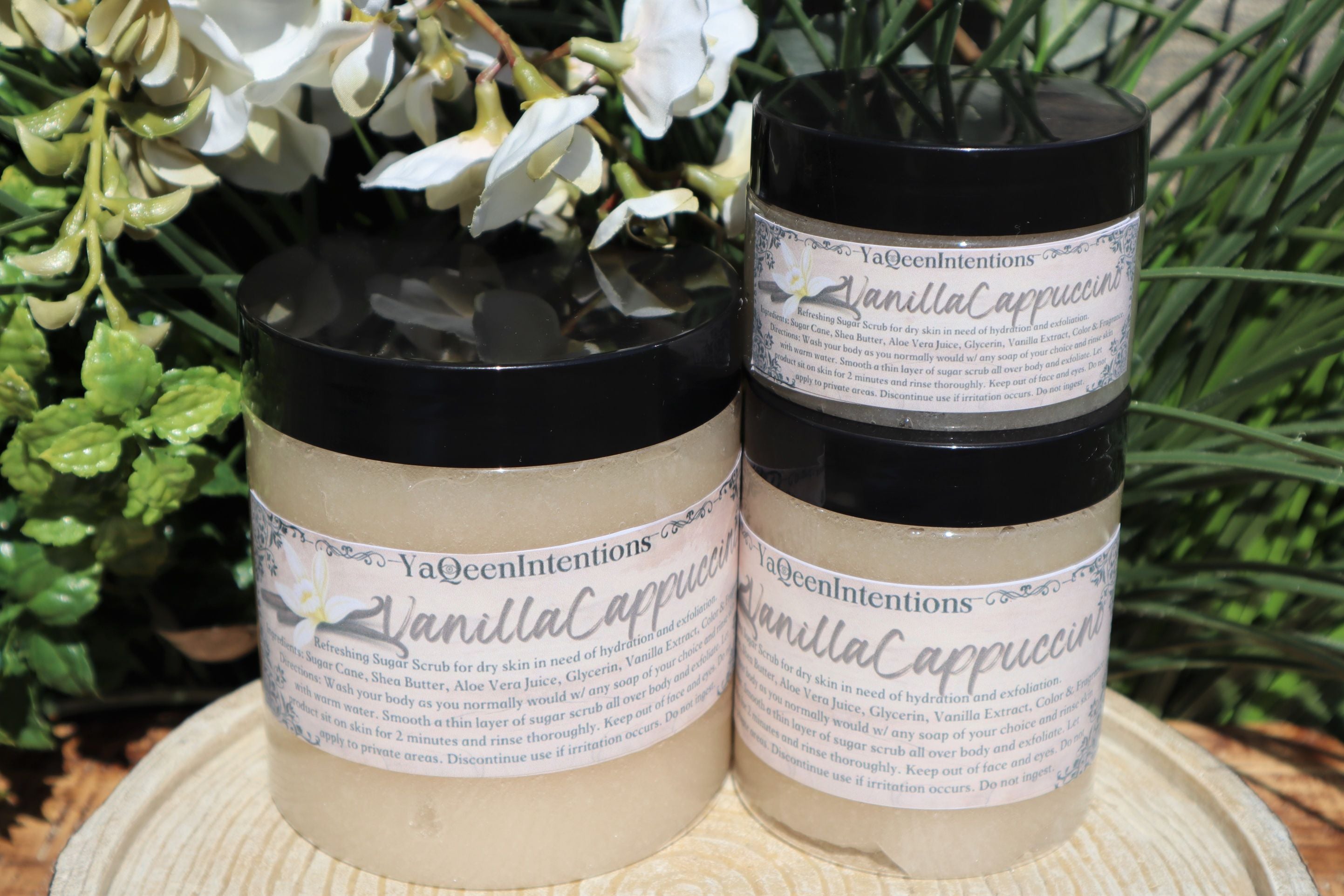 Vanilla Cappuccino Sugar Scrub for Moisturizing Dry Skin and Exfoliation