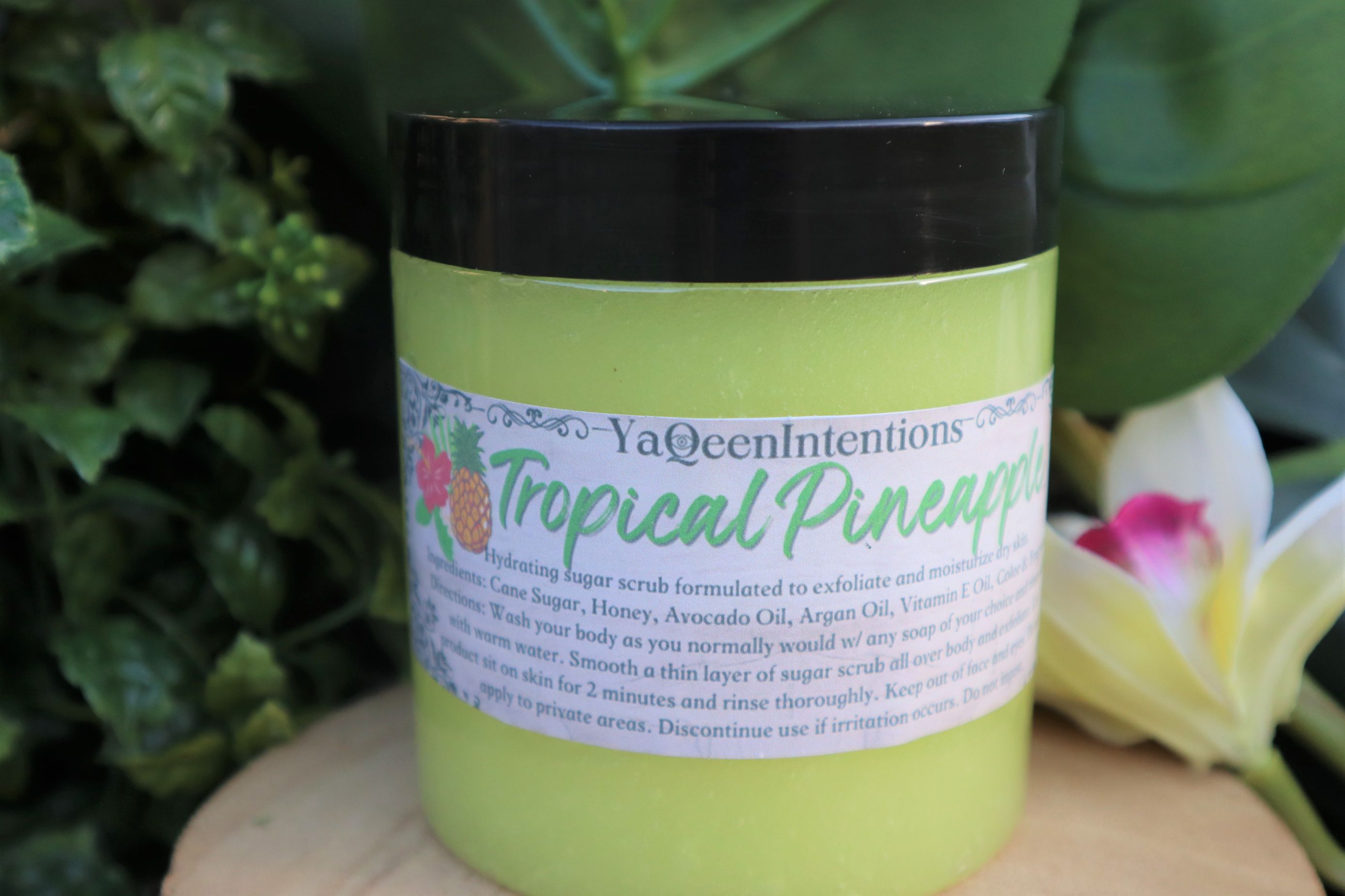 Tropical Pineapple Sugar Scrub for Exfoliating and Moisturizing Dry Skin