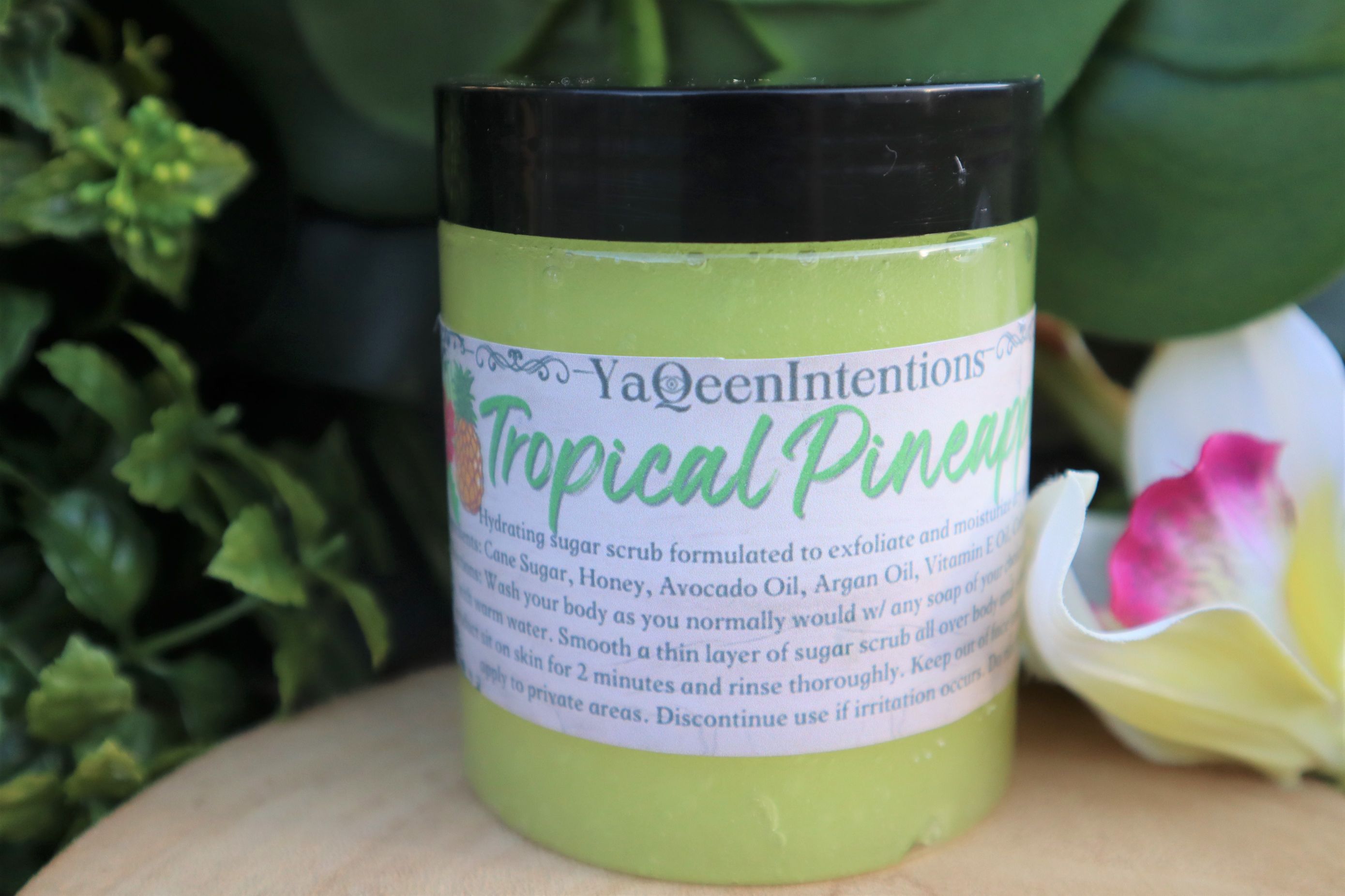 Tropical Pineapple Sugar Scrub for Exfoliating and Moisturizing Dry Skin