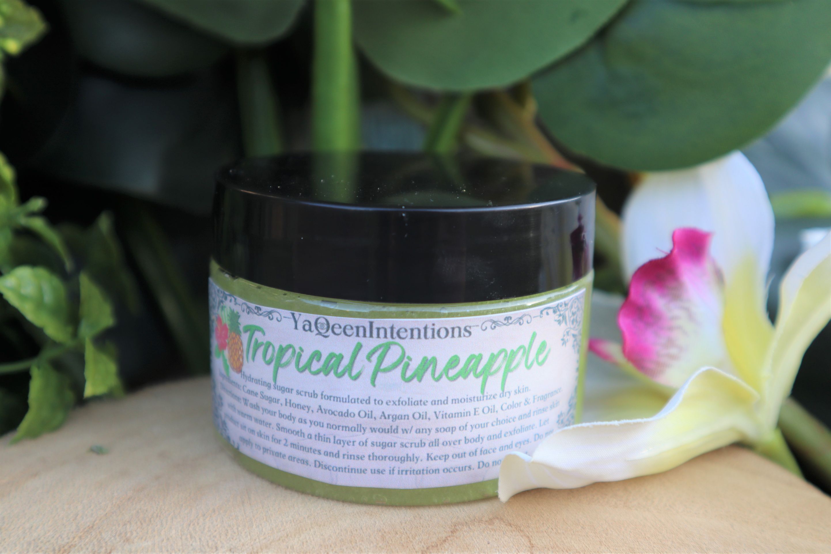 Tropical Pineapple Sugar Scrub for Exfoliating and Moisturizing Dry Skin