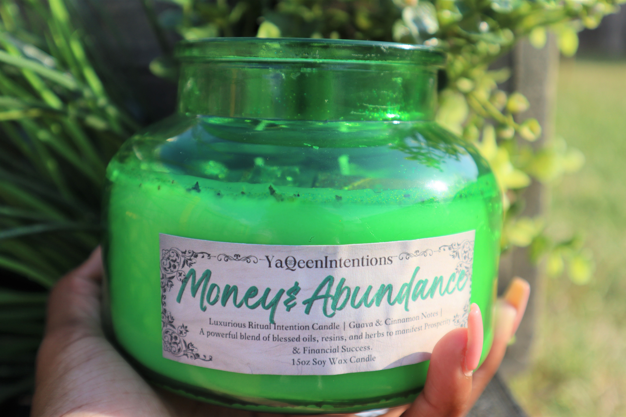 Money + Abundance Intention Candle for Financial Success and Good Fortune