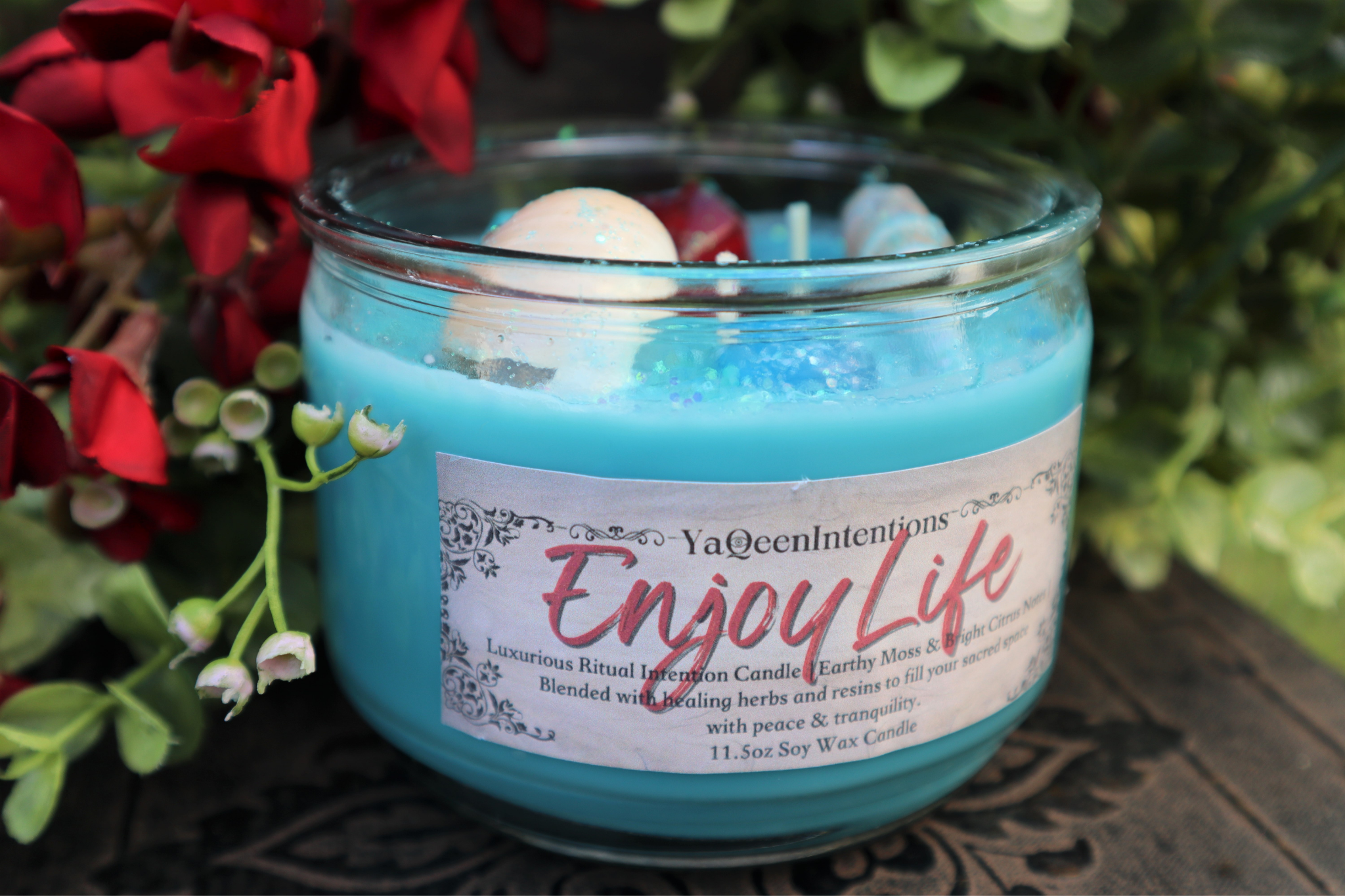 Enjoy Life Intention Candle for Meditation and Happiness