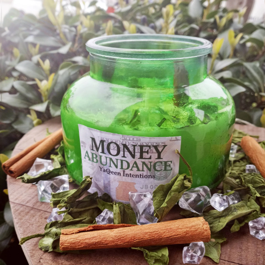 Money + Abundance Intention Candle for Financial Success and Good Fortune